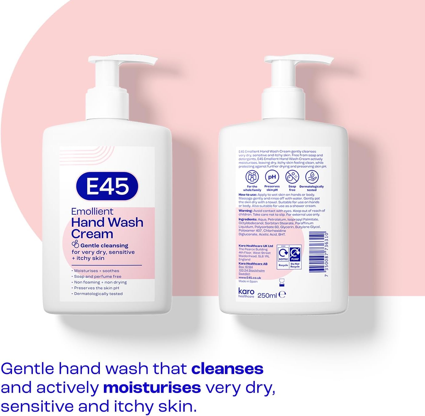 E45 Hand and Body Wash Cream - Relieve Dry, Itchy & Irritated Eczema Prone Skin