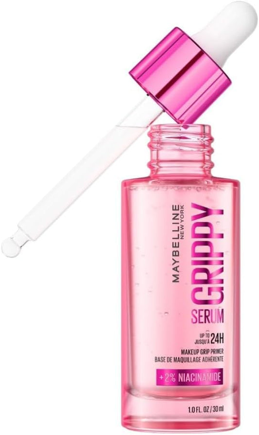 Maybelline Grippy Serum 24Hr Face Makeup Grip Primer + 2% Niacinamide 1oz 30ml