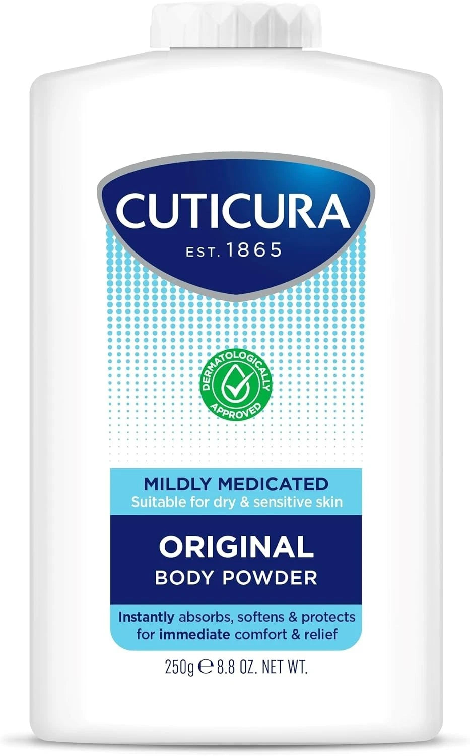 CUTICURA Mildly Medicated Body Powder 250 g, Personal Hygiene, Sweat Control, UK